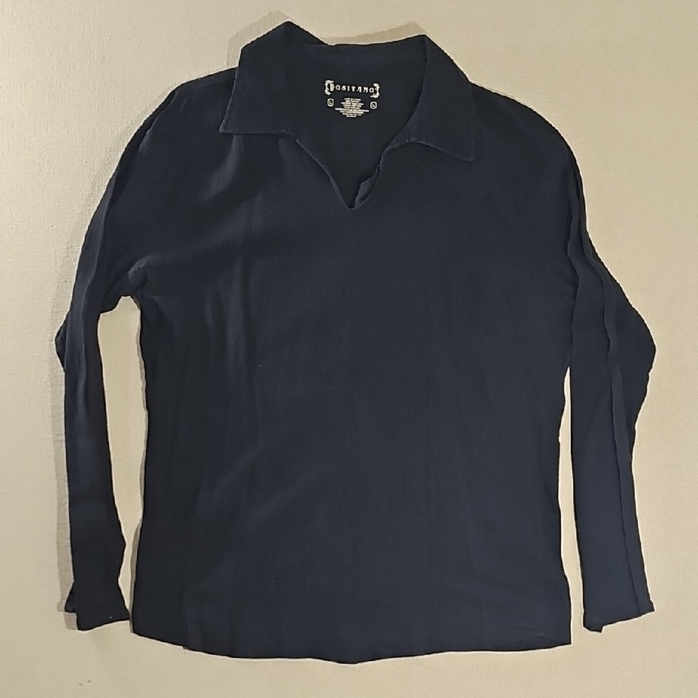 Positano Men's V-Neck Sweater - Black Large